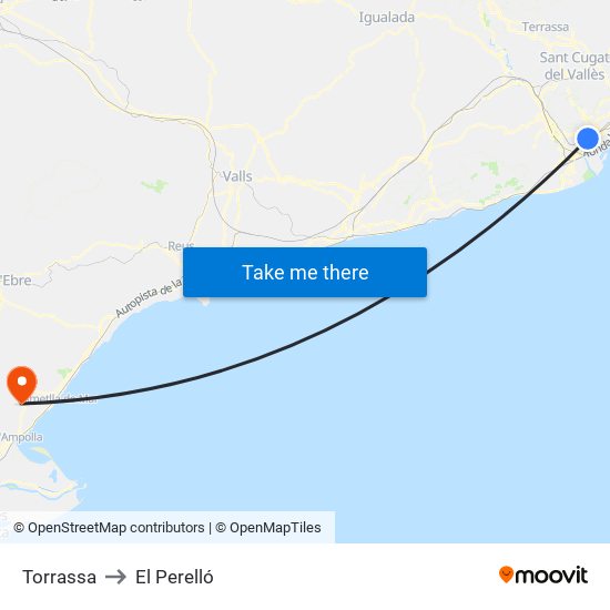 Torrassa to El Perelló map