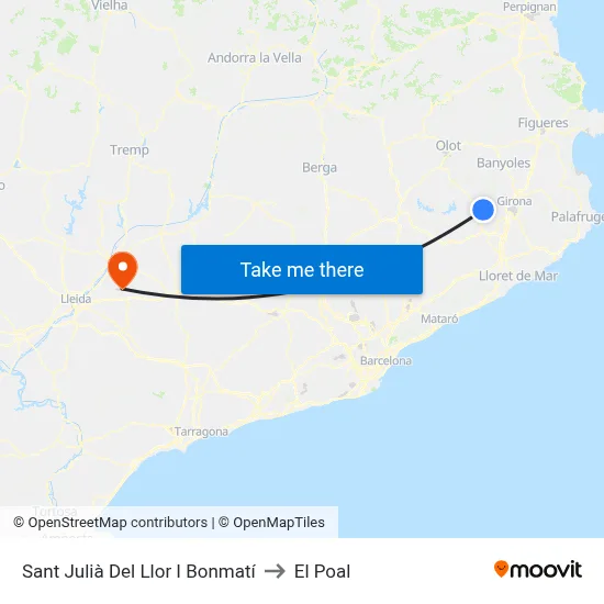 Sant Julià Del Llor I Bonmatí to El Poal map