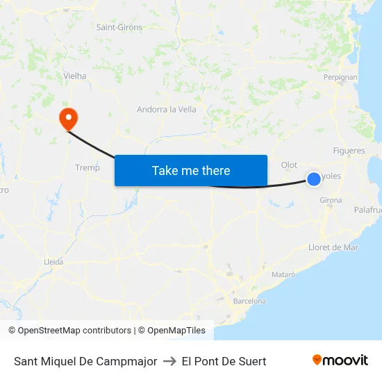 Sant Miquel De Campmajor to El Pont De Suert map