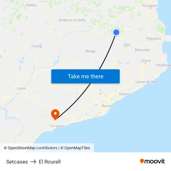 Setcases to El Rourell map