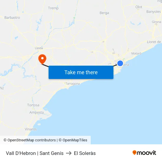Vall D'Hebron | Sant Genís to El Soleràs map
