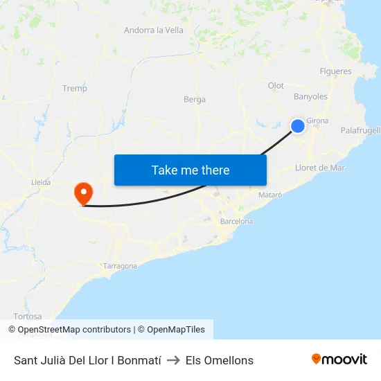 Sant Julià Del Llor I Bonmatí to Els Omellons map