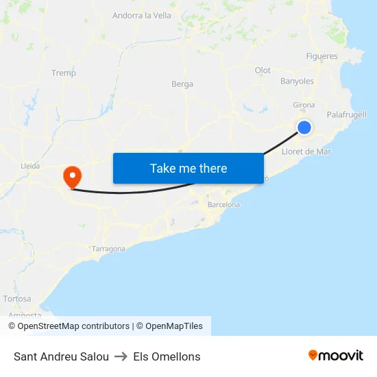 Sant Andreu Salou to Els Omellons map