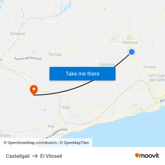 Castellgalí to El Vilosell map