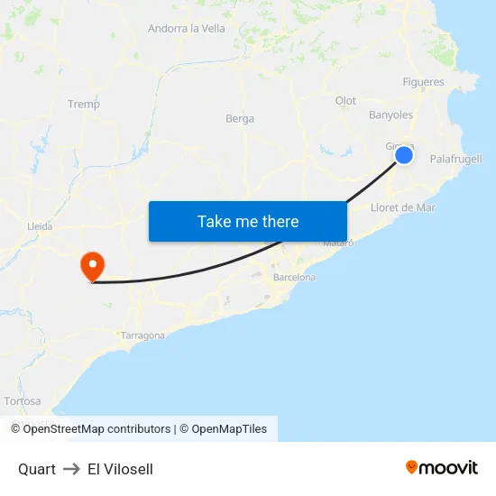 Quart to El Vilosell map