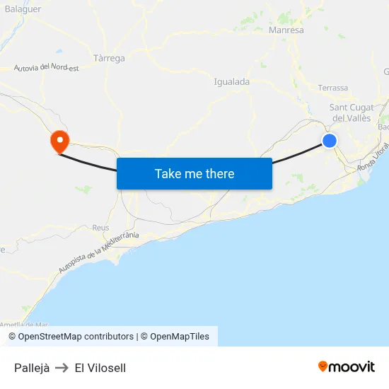 Pallejà to El Vilosell map