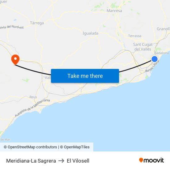 Meridiana-La Sagrera to El Vilosell map