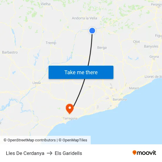 Lles De Cerdanya to Els Garidells map