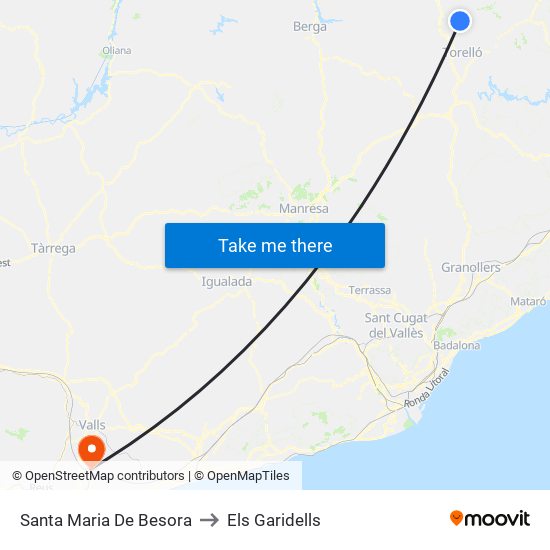 Santa Maria De Besora to Els Garidells map