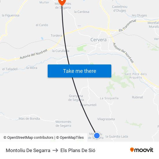 Montoliu De Segarra to Els Plans De Sió map