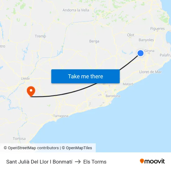 Sant Julià Del Llor I Bonmatí to Els Torms map