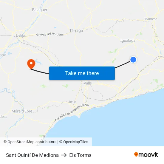 Sant Quintí De Mediona to Els Torms map