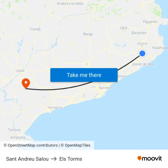 Sant Andreu Salou to Els Torms map