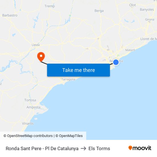 Ronda Sant Pere - Pl De Catalunya to Els Torms map