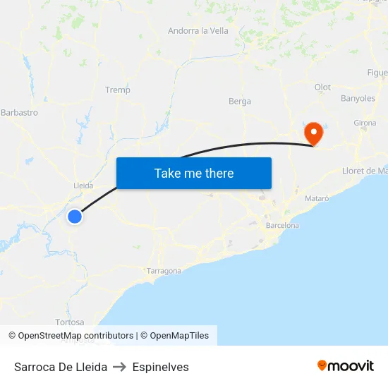 Sarroca De Lleida to Espinelves map