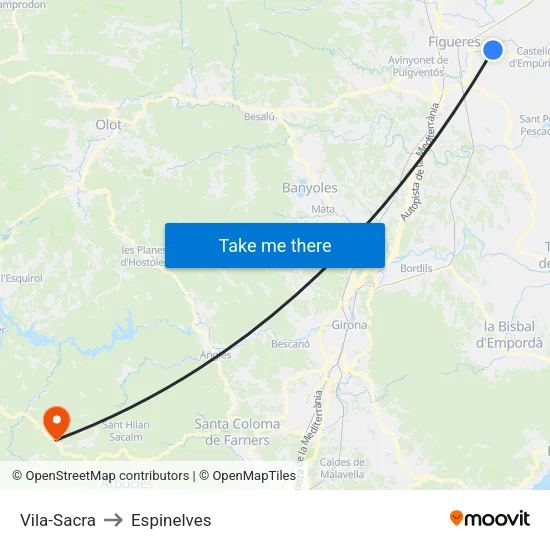 Vila-Sacra to Espinelves map
