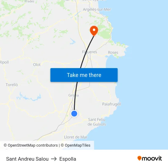 Sant Andreu Salou to Espolla map