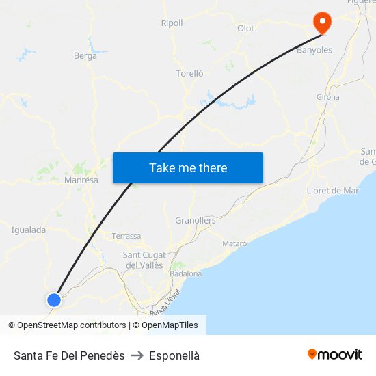 Santa Fe Del Penedès to Esponellà map