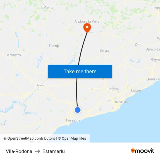 Vila-Rodona to Estamariu map