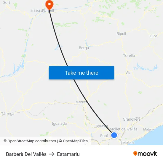 Barberà Del Vallès to Estamariu map