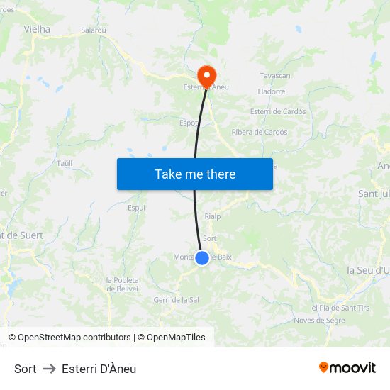 Sort to Esterri D'Àneu map