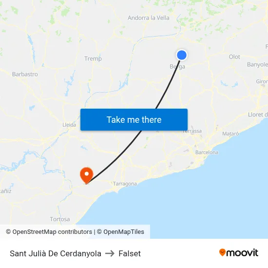 Sant Julià De Cerdanyola to Falset map