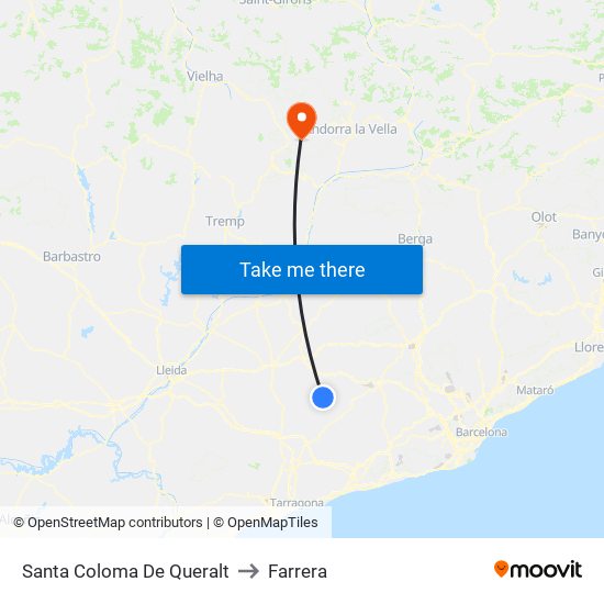 Santa Coloma De Queralt to Farrera map