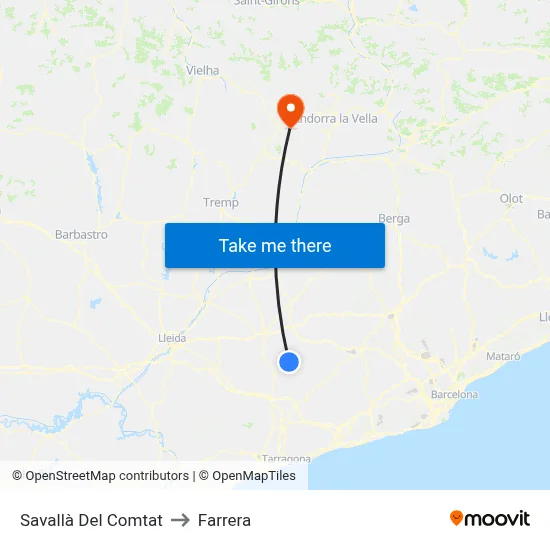 Savallà Del Comtat to Farrera map