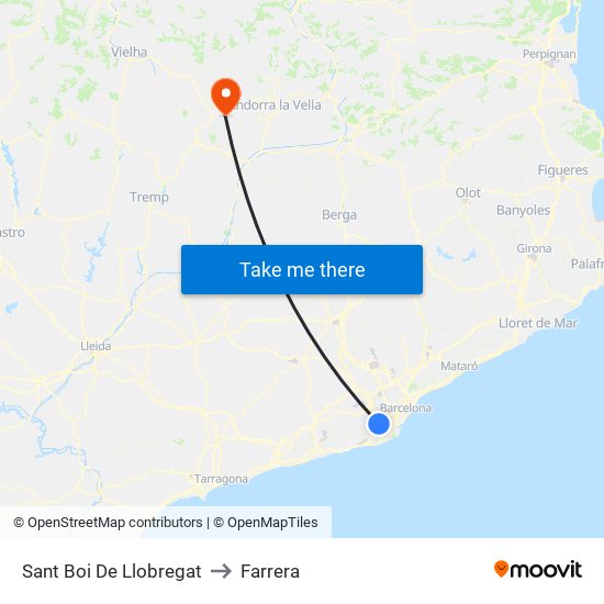 Sant Boi De Llobregat to Farrera map