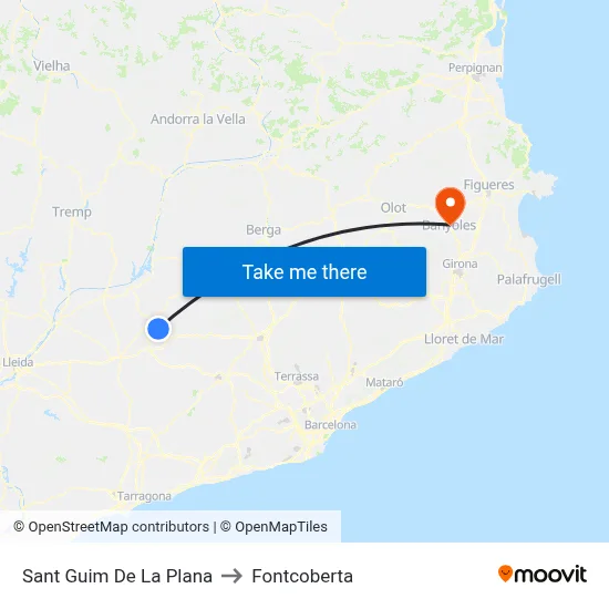 Sant Guim De La Plana to Fontcoberta map