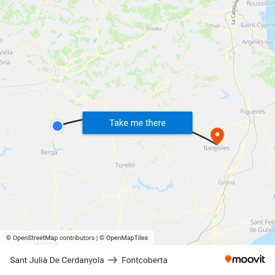 Sant Julià De Cerdanyola to Fontcoberta map