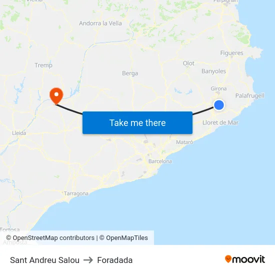 Sant Andreu Salou to Foradada map