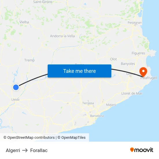 Algerri to Forallac map