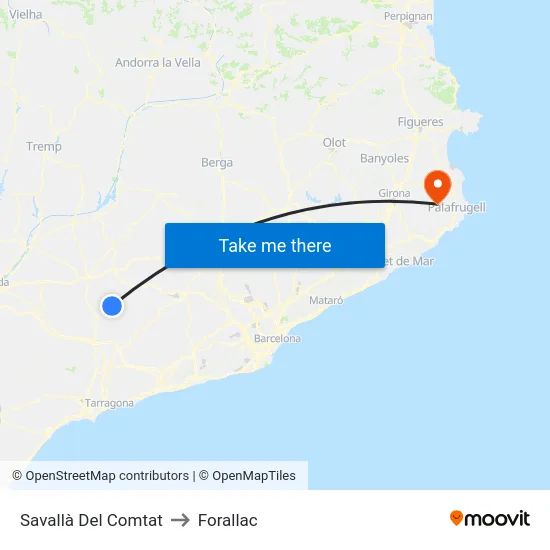 Savallà Del Comtat to Forallac map