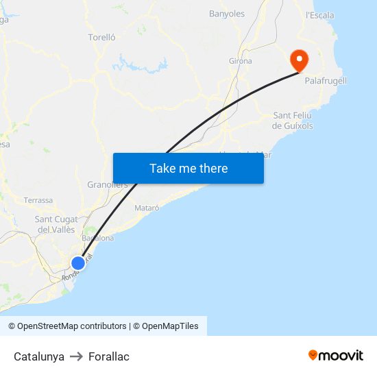 Catalunya to Forallac map