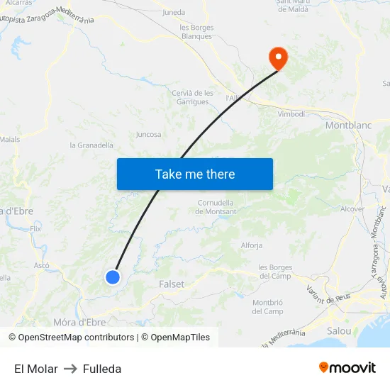El Molar to Fulleda map