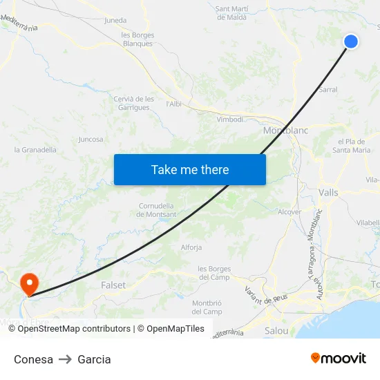 Conesa to Garcia map
