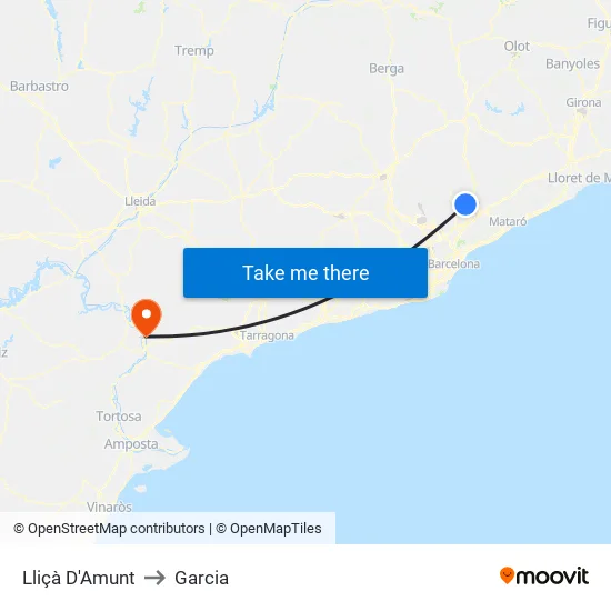 Lliçà D'Amunt to Garcia map