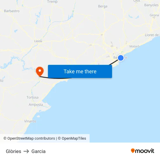 Glòries to Garcia map