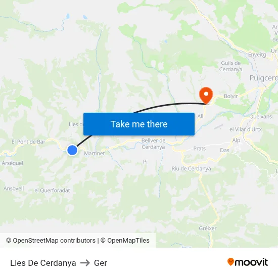 Lles De Cerdanya to Ger map