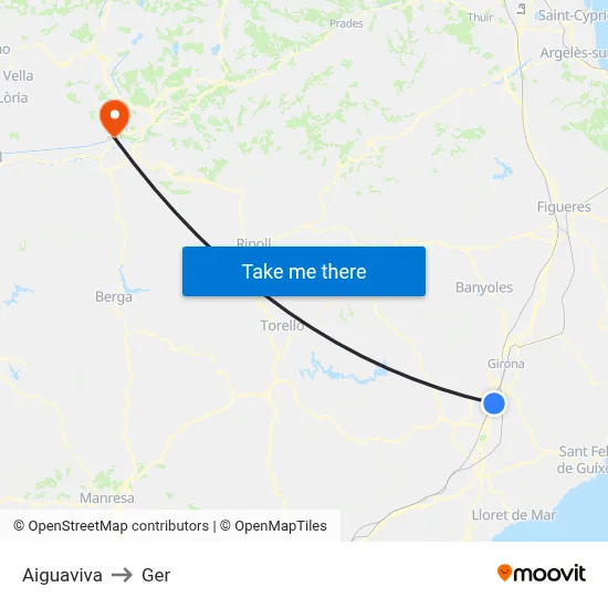 Aiguaviva to Ger map