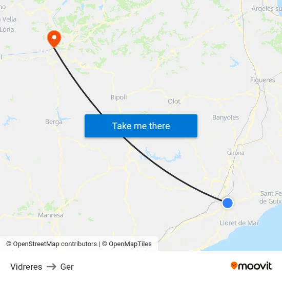 Vidreres to Ger map