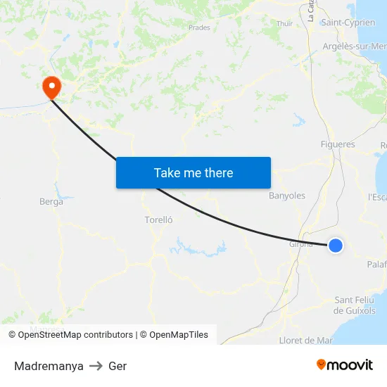 Madremanya to Ger map