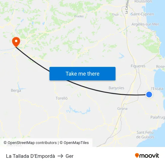 La Tallada D'Empordà to Ger map