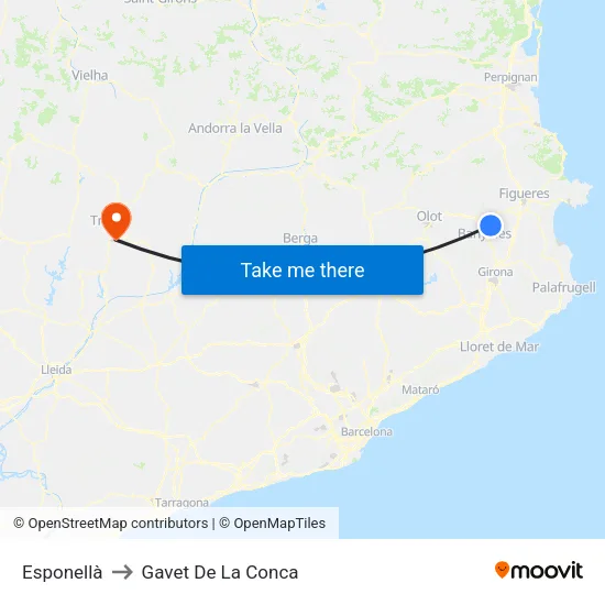 Esponellà to Gavet De La Conca map