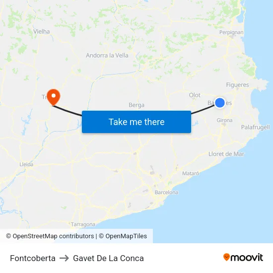 Fontcoberta to Gavet De La Conca map