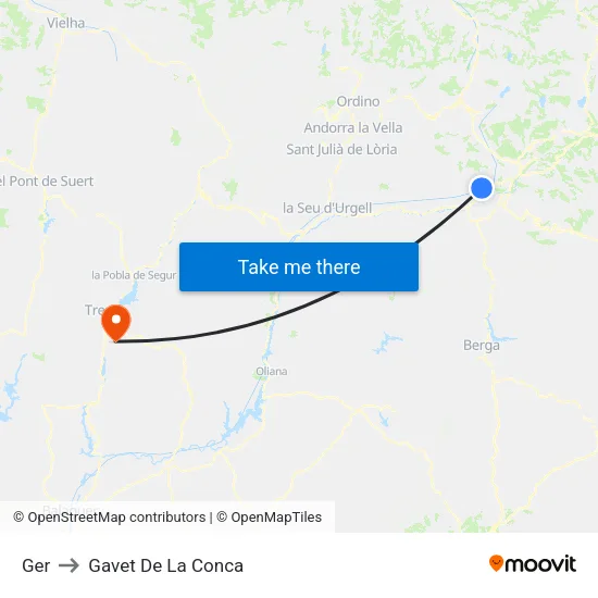 Ger to Gavet De La Conca map