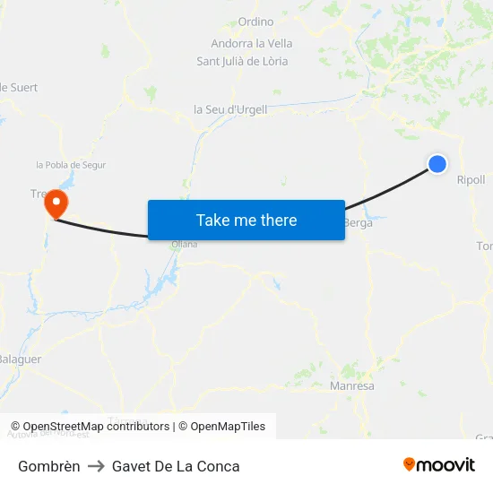 Gombrèn to Gavet De La Conca map