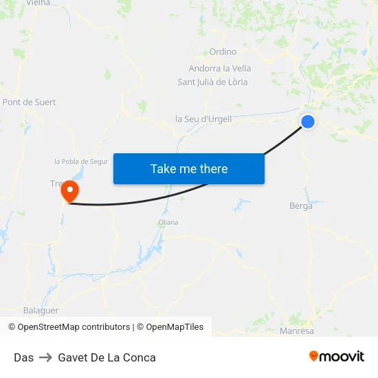 Das to Gavet De La Conca map