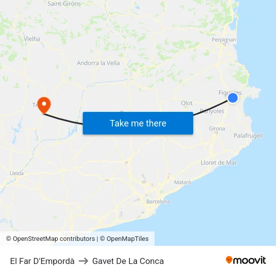 El Far D'Empordà to Gavet De La Conca map